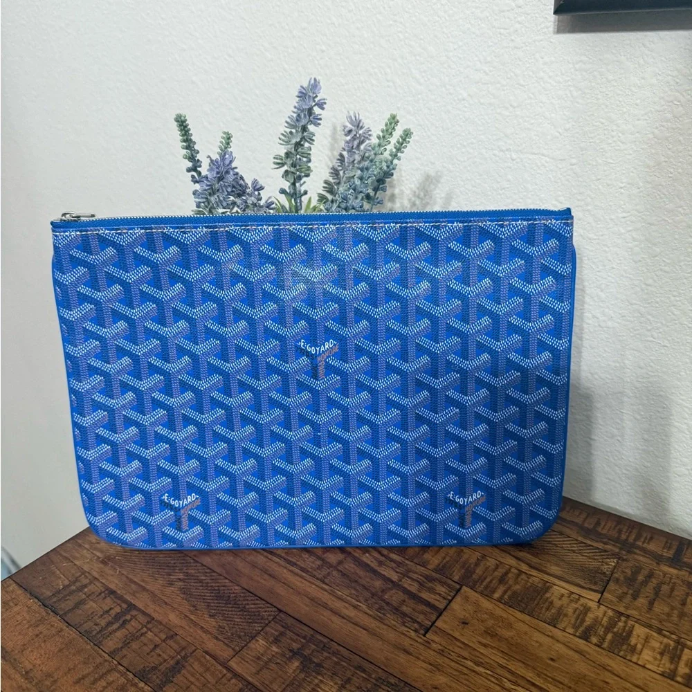 Goyard Blue Senat Pouch/Clutch - Picture 2 of 7